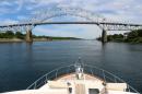 Bourne Bridge with a 135ft clearance over the Cape Cod Canal.